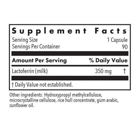 Nutricology/ Allergy Research Group, Laktoferrin Immune Peptide From Colostrum, 350 Mg, 90 Veg Caps Nutricology/ Allergy Research Group