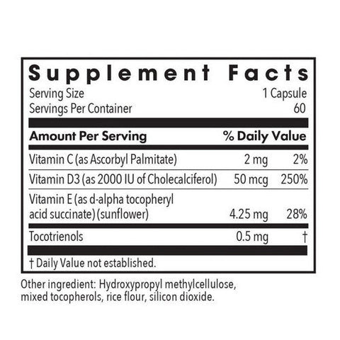 Nutricology/ Allergy Research Group, Super Vitamin D3 Cholecalciferol With C and E, 60 Veg Caps Nutricology/ Allergy Research Group