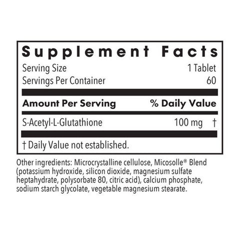 Nutricology/ Allergy Research Group, Acetyl-Glutathione, 100 Mg, 60 Tabs