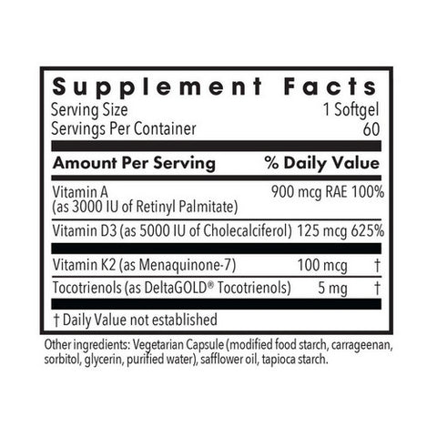 Nutricology/ Allergy Research Group, Vitamin D3 Complete High Potency D with A And K2, 60 Softgels