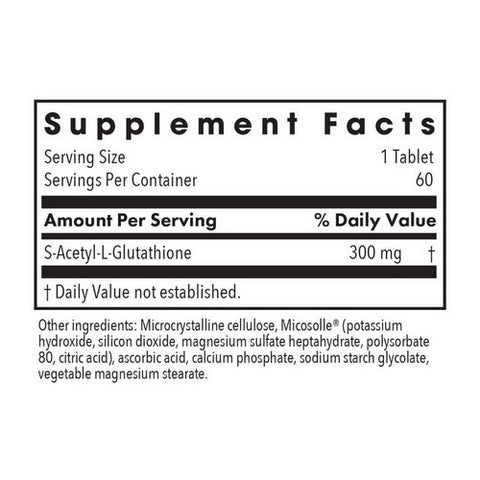 Nutricology/ Allergy Research Group, Acetyl-Glutathione, 300 Mg, 60 Tabs