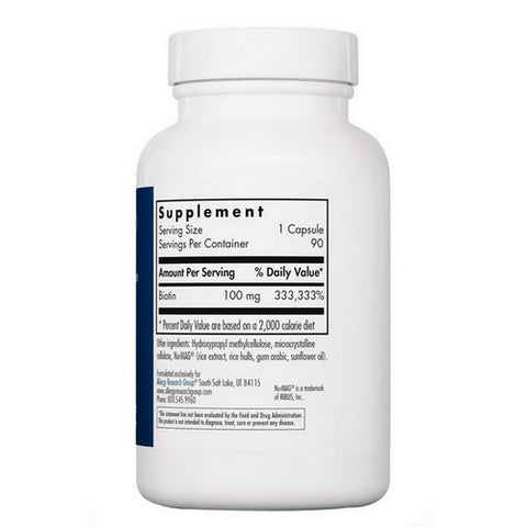 Nutricology/ Allergy Research Group, HiBiotin, 100 Mg, 90 Veg Caps