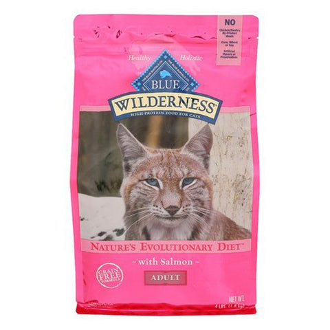 Blue Buffalo, Wilderness High Protein Natural Adult Dry Cat Food With Salmon, 4 Lbs (Case Of 4)