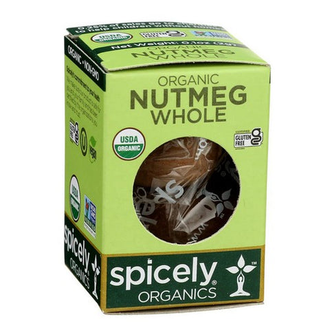 Spicely Organics, Organic Whole Nutmeg, 0.1 Oz (Case Of 6)