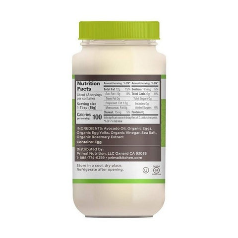Primal Kitchen, Mayonnaise Made With Avocado Oil, 24 Oz (Case Of 6)