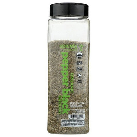Spicely Organics, Organic Pepper Black Ground, 14 Oz (Case Of 2)