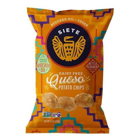 Siete, Queso Kettle Cooked Potato Chips, 5.5 Oz (Case Of 6)
