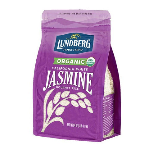 Lundberg, Organic California White Jasmine Rice, 4 Lbs (Case Of 6)