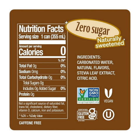 Zevia, Creamy Root Beer Zero Calorie Soda, 144 Oz (Case Of 2)