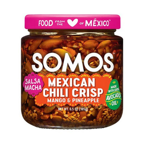 Somos, Salsa Macha Mexican Chili Crisp With Mango And Pineapple, 6.5 Oz (Case Of 6)