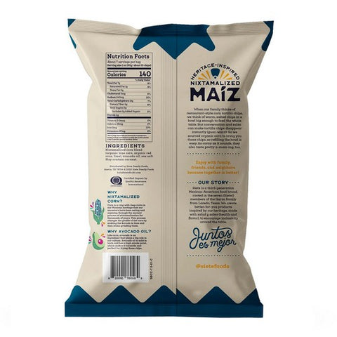 Siete, Maiz Totopos Blue Corn Tortilla Chips, 7.5 Oz (Case Of 6)