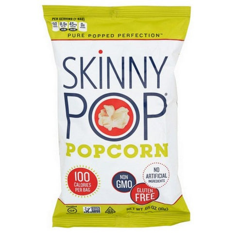 Skinny Pop, Popcorn 100 Calorie Bags, 0.65 Oz(Case Of 30)