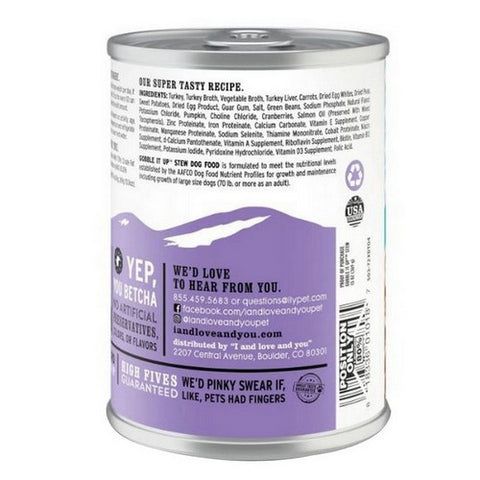 I And Love And You, Gobble It Up Stew Turkey Recipe For Dog Food, 13 Oz(Case Of 12)