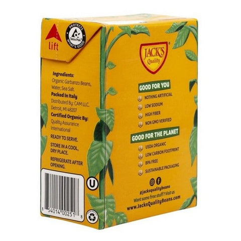 Jack's Quality, Organic Low Sodium Garbanzo Beans, 13.4 Oz(Case Of 8)