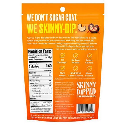 Nature Nate's, Dark Chocolate Salted Caramel Skinnydipped Cashews, 3.5 Oz(Case Of 10)