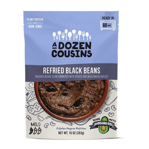 A Dozen Cousins, Black Beans Refried, 10 Oz(Case Of 6)