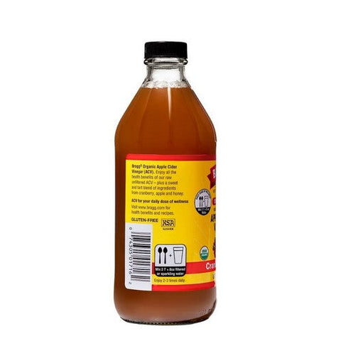 Bragg, Organic Apple Cider Vinegar Blends With Cranberry Apple, 16 Oz(Case Of 12) Bragg