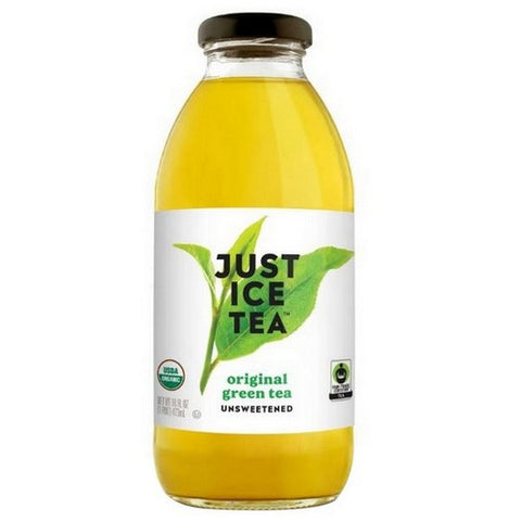 Just Ice Tea, Organic Unsweetened Original Green Tea, 16 Oz(Case Of 12)