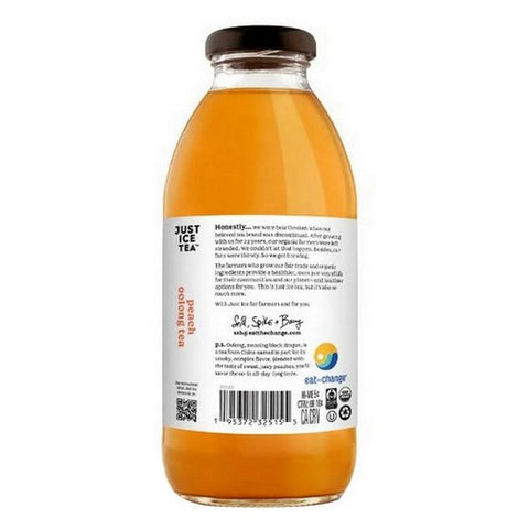 Just Ice Tea, Organic Peach Oolong Tea, 16 Oz(Case Of 12)