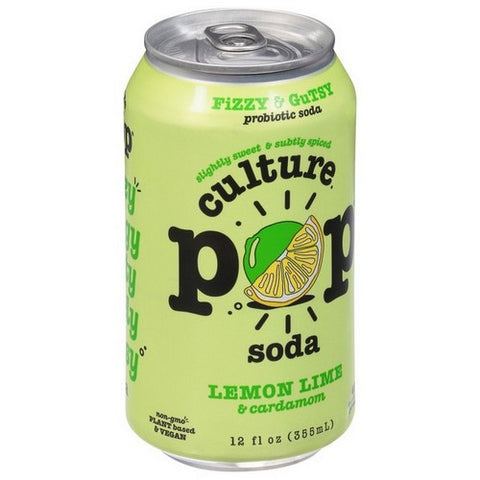 Culture Pop, Probiotic Soda Lemon Lime, 12 Oz(Case Of 12)