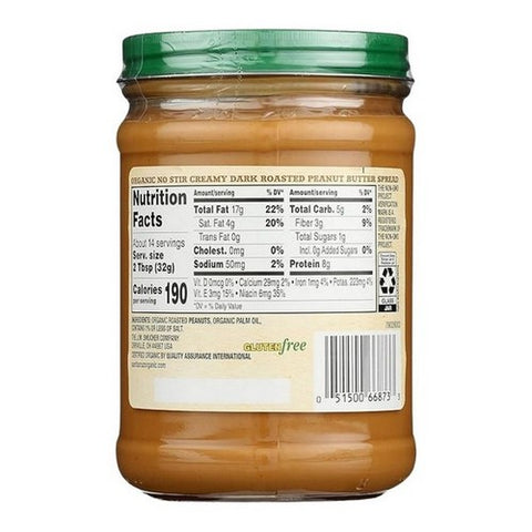 Santa Cruz, Organic Peanut Butter Dark Creamy, 16 Oz(Case of 12)