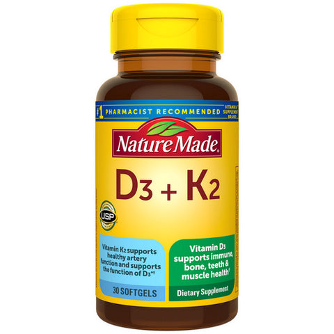 Vitamin D3 + K2 30 Softgels by Nature Made