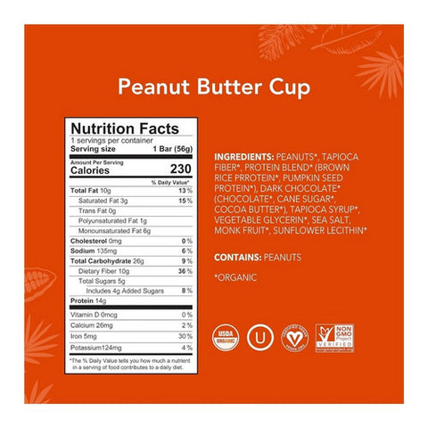 Aloha, Peanut Butter Cup Protein Bar, 1.98 Oz