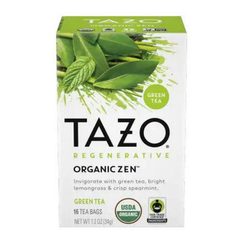 Tazo, Regenerative Organic Zen Tea, 16 Bags (Case Of 6)