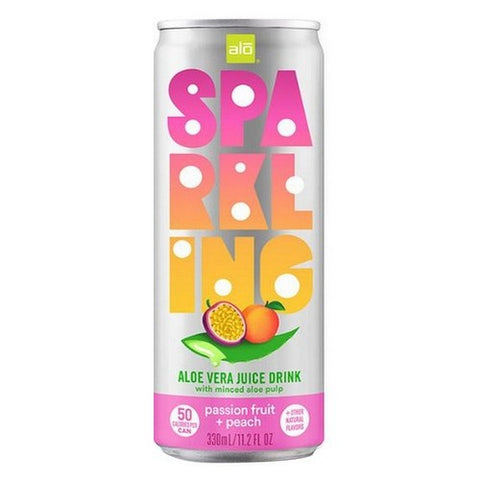 Alo, Sparkling Passionfruit Peach Juice Aloe, 11.2 Oz (Case Of 12)