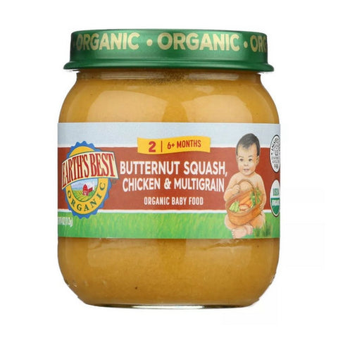 Earth's Best, Organic Butter Nut Chicken Multigrain Baby Food, 4 Oz (Case Of 10)