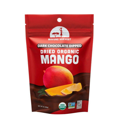 Mavuno Harvest, Organic Dried Mango Dipped In Dark Chocolate, 3 Oz (Case Of 6)