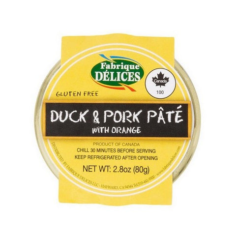 Fabrique Delices, Duck And Pork Pate With Orange, 2.8 Oz(Case Of 12)