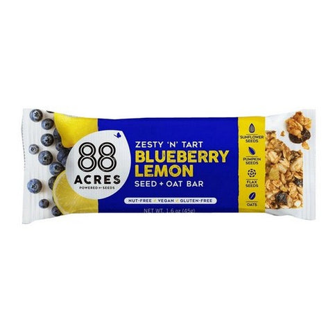 88 Acres, Blueberry Lemon Craft Seed Bar, 1.6 Oz(Case Of 9)