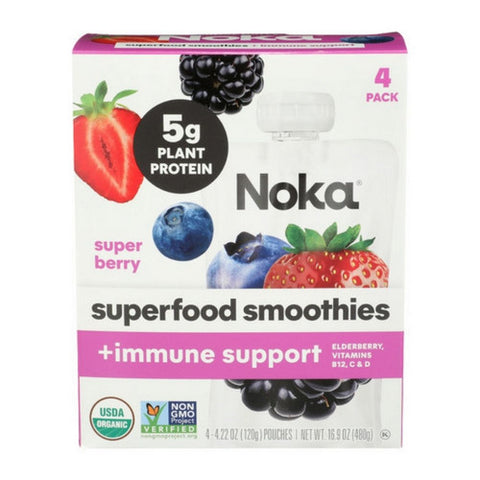Noka, Super Berry Superfood Smoothie Immunity Boost, 16.9 Oz(Case Of 6)