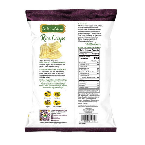 Wai Lana, Rice Crisps Sour Cream Chives, 2.65 Oz(Case Of 12)
