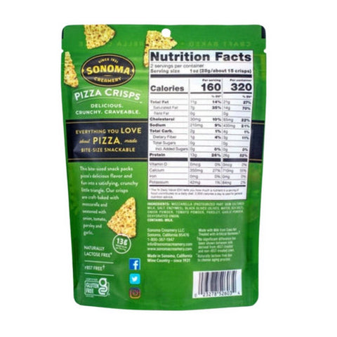 Sonoma Creamery, Veggie Supreme Pizza Crisps, 2 Oz(Case Of 6)