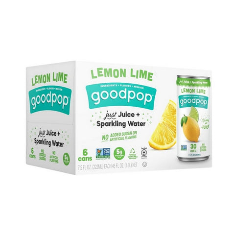 Goodpop, Lemon Lime Mini Cans, 45 Oz(Case Of 4)