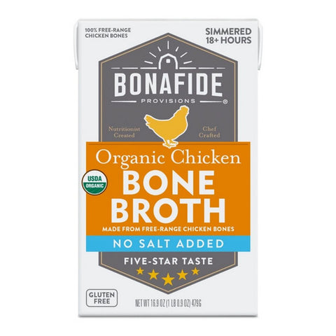 Bonafide Provisions, Organic Chicken Bone Borth Dry No Salt Added, 16.9 Oz(Case Of 6)