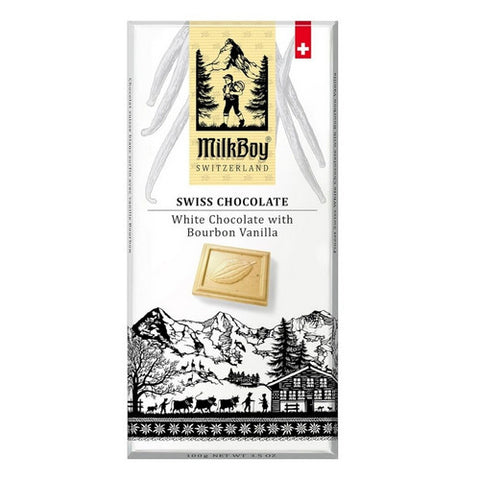 Milkboy Swiss Chocolate, White Chocolate With Bourbon Vanilla, 3.5 Oz(Case Of 10)