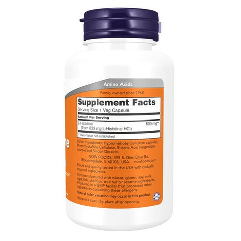 Now Foods, L-Histidine, 600 Mg, 60 VegCaps