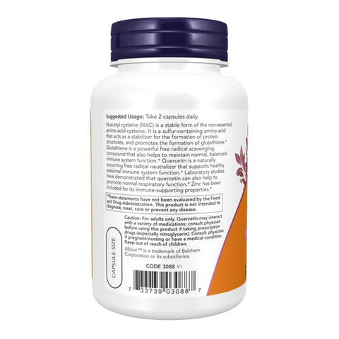 Now Foods, Nac With Quercetin & Zinc, 90 VegCaps