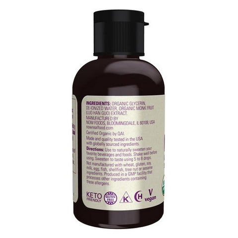 Now Foods, Org Monk Fruit Glycerite Liquid, 2 Oz