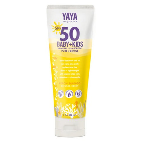 Yaya Organics, Baby And Kids Mineral Sunscreen Lotion SPF 50, 3 Oz