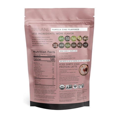 Truvani, Organic Plant Based Protein Powder Vanilla Chai, 21.59 Oz
