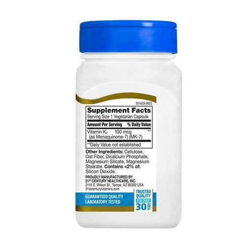 21st Century, Vitamin K2 Mk 7, 110 Caps
