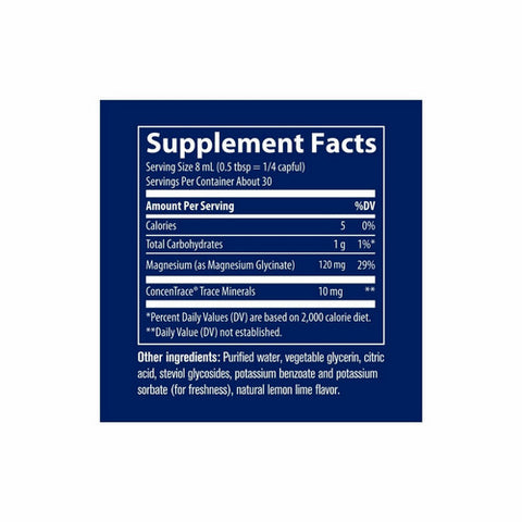 Trace Minerals, Liquid Magnesium Glycinate Lemon Lime, 120 mg, 8 Oz