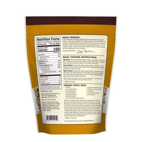 Bobs Red Mill, Brown Lentils, 27 Oz Bobs Red Mill