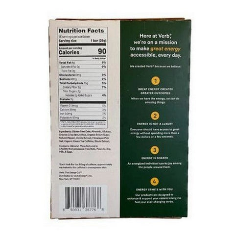 The Humble Co, Cookie Dough Low Sugar Caffeinated Energy Bar, 16 Count