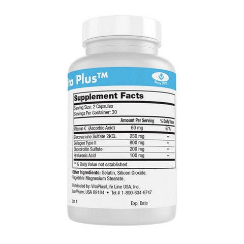 Vita plus, Hyaluronic Acid, 100 mg, 60 Capsules Vita plus