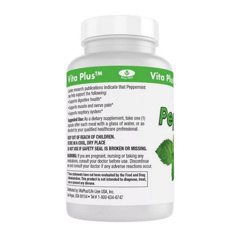 Vita plus, Peppermint Oil Enteric Coated, 90 Capsules Vita plus